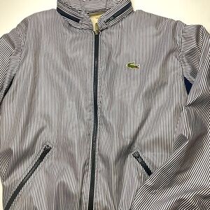 Lacoste Woman’s  Striped Jacket - Blue and White 🔥Vintage🔥